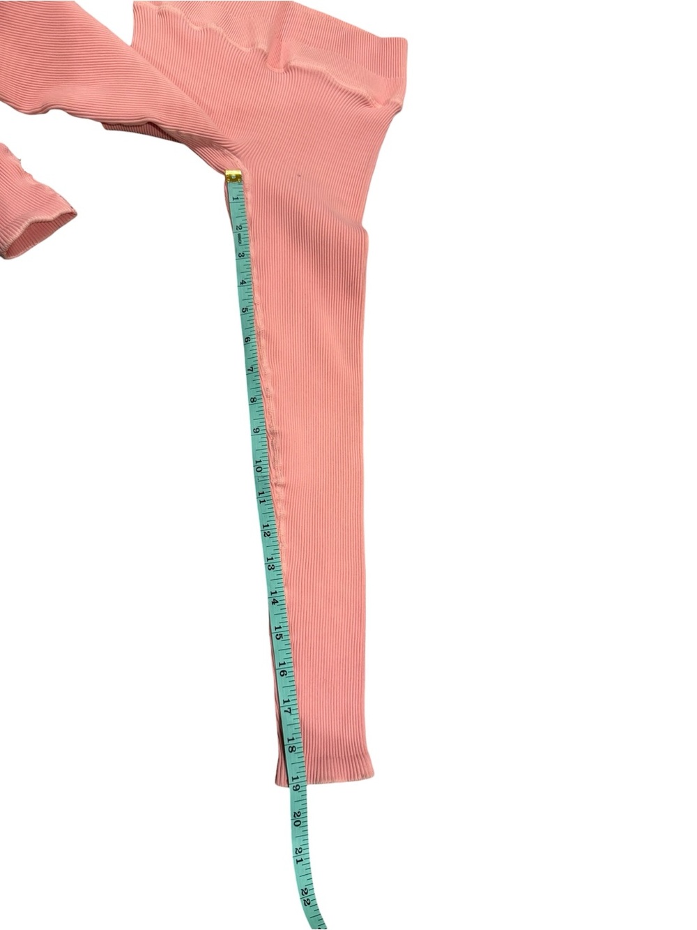 NUX Pink Coral Ribbed Leggings in Size Large - Picture 9 of 12